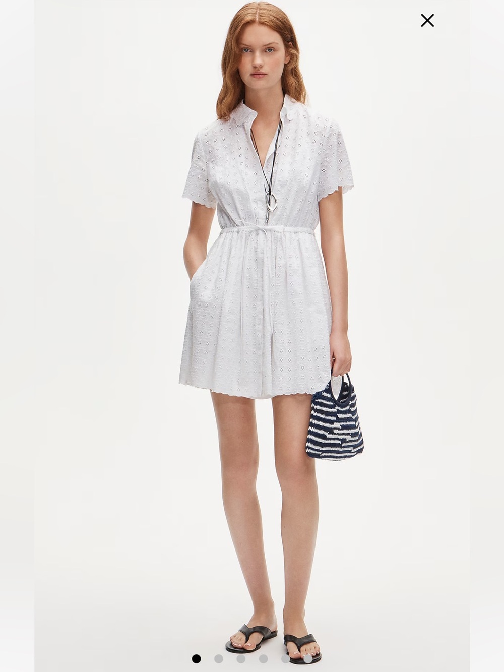 NWT J. Crew Mini Cerise Shirt-dress in Eyelet Cotton